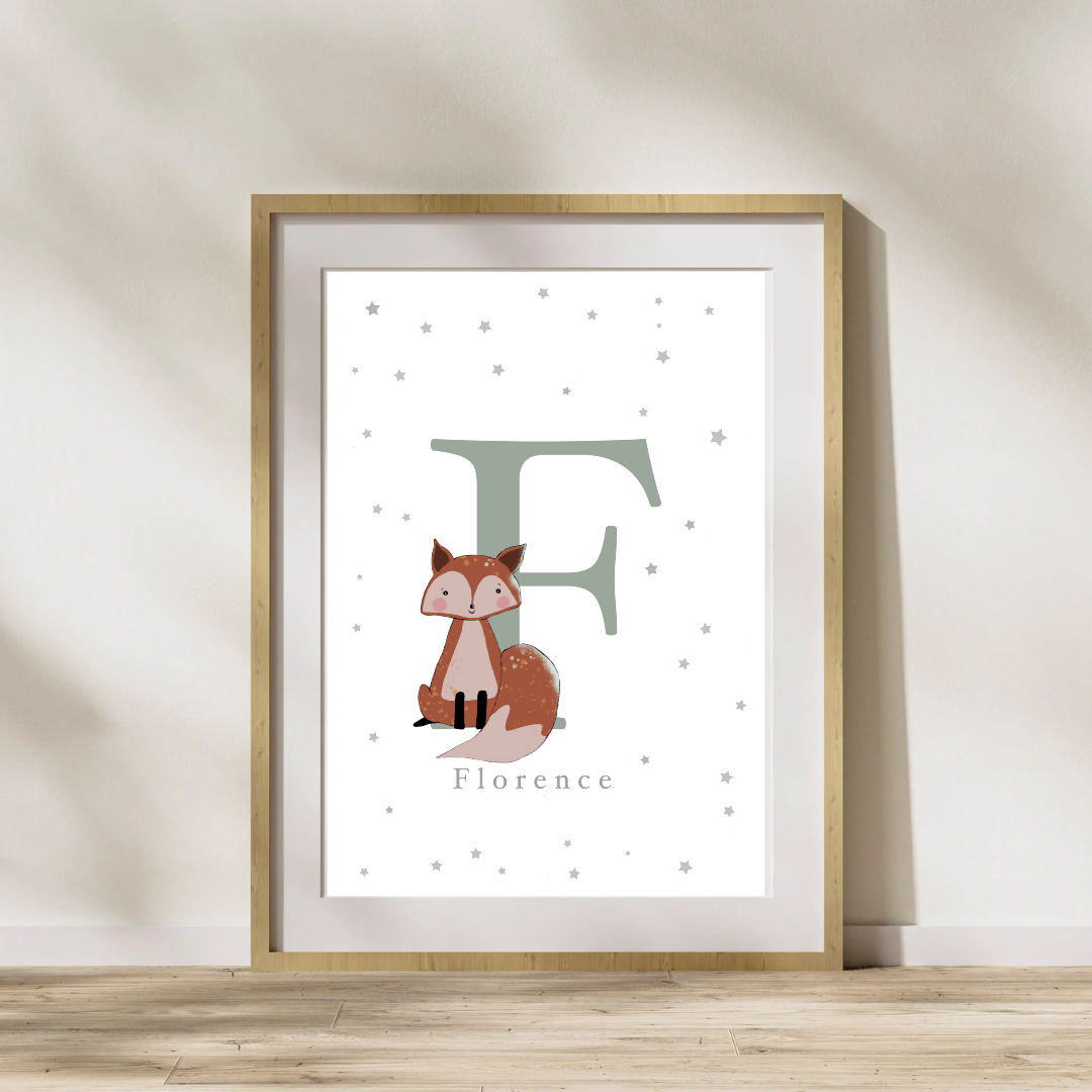 Personalised F for Fox Print