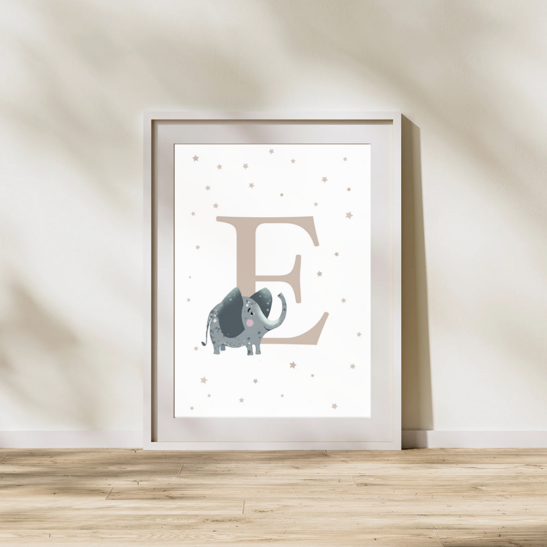 Personalised E for Elephant Print