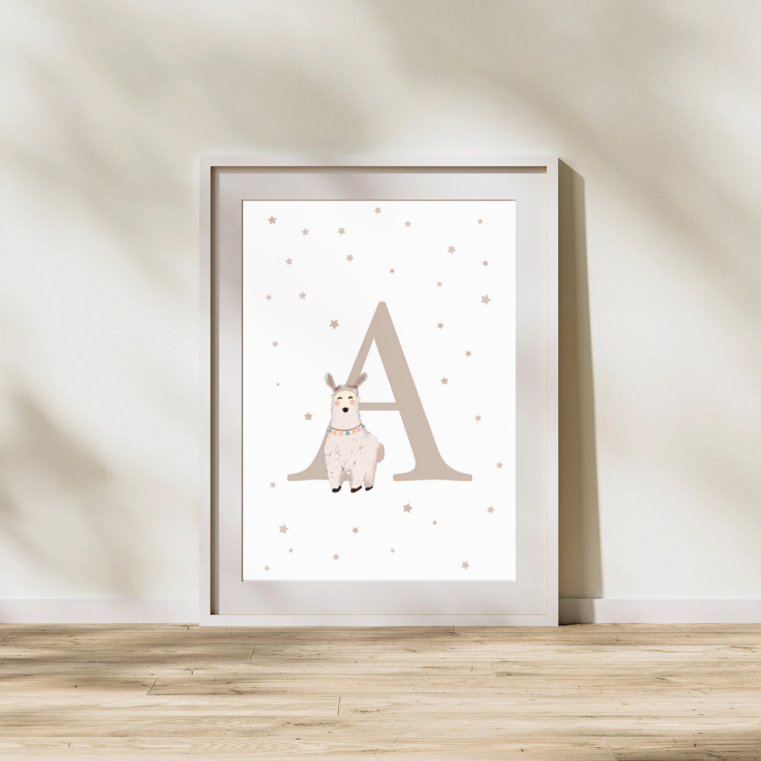 Personalised A for Alpaca Print