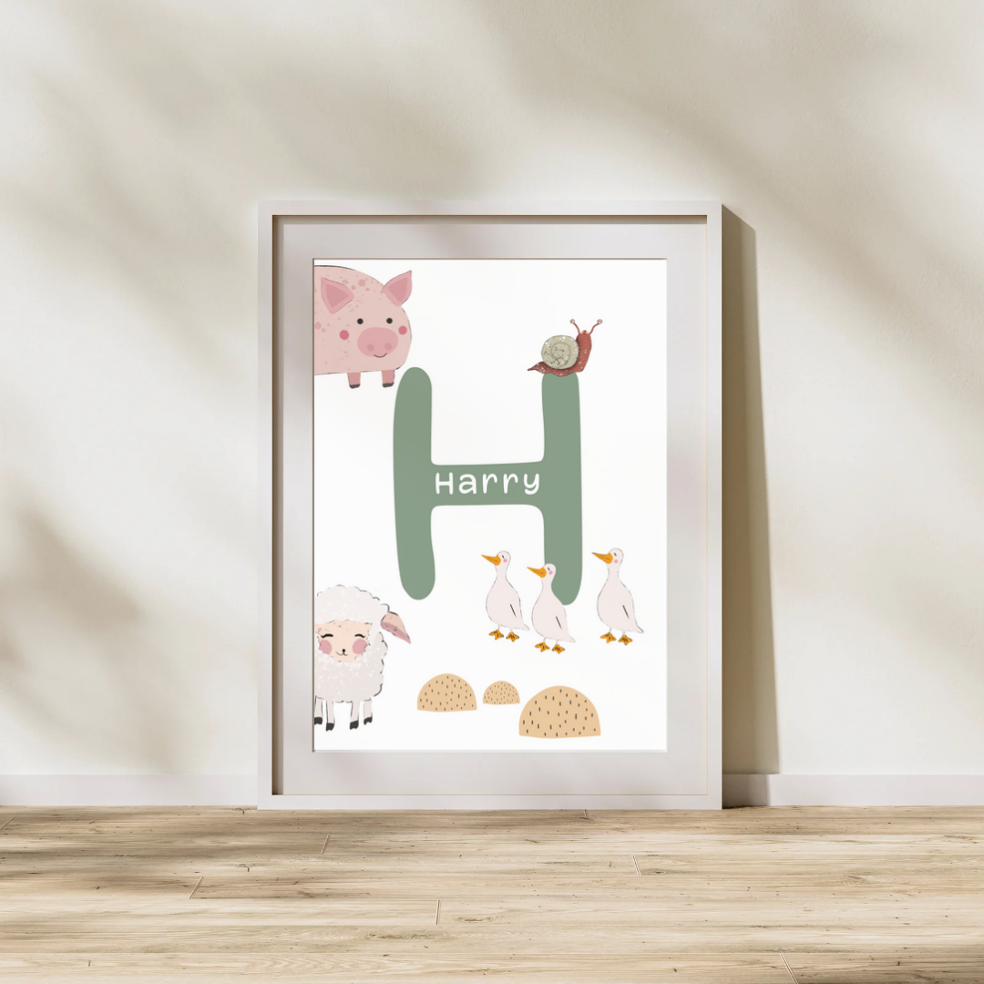 Personalised Farm Initial Print