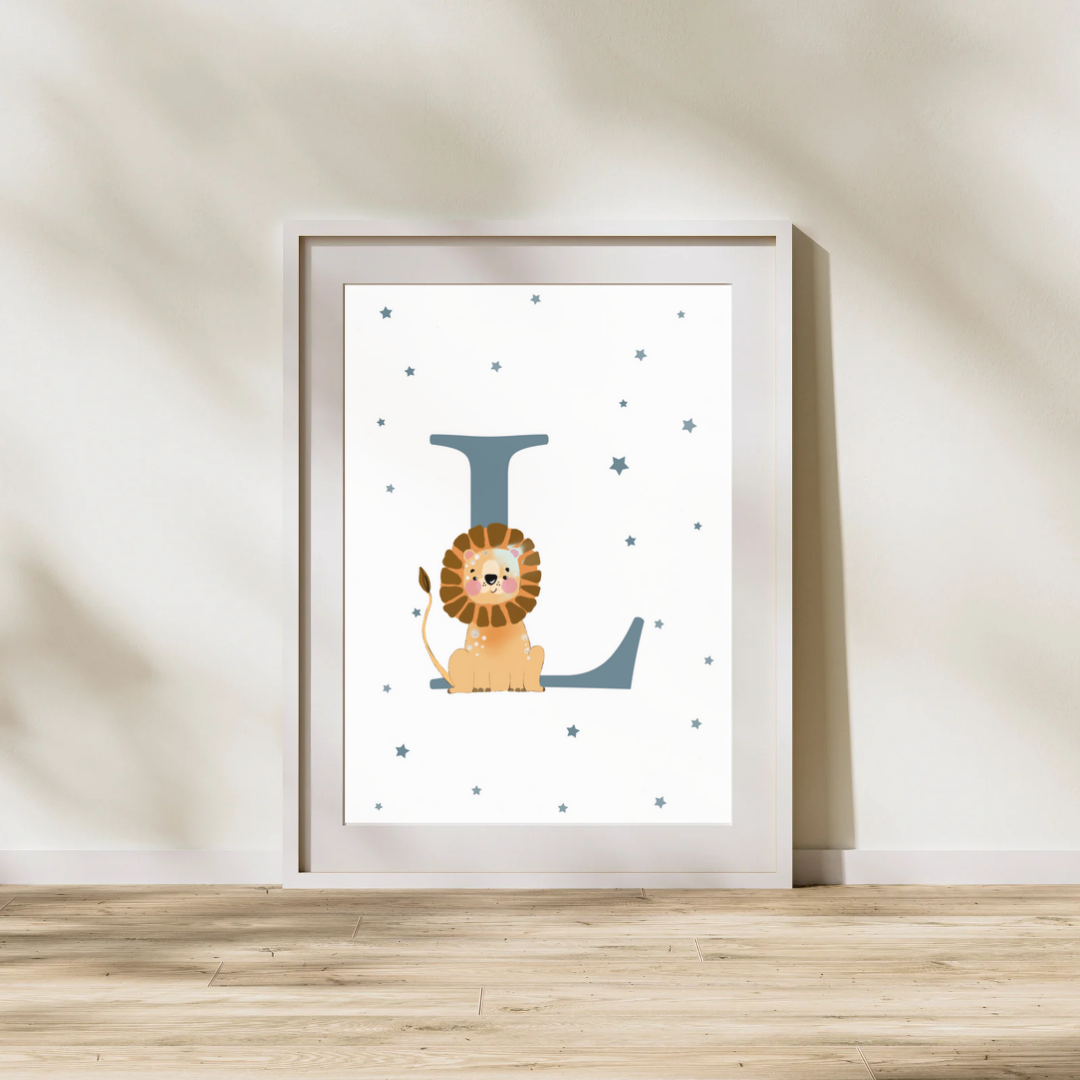 Personalised L for Lion Print