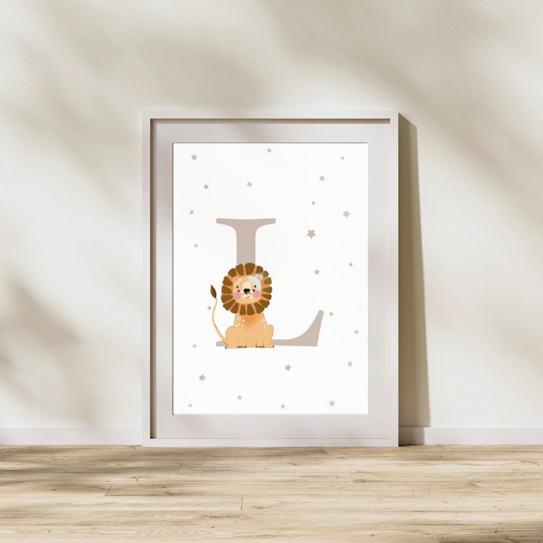 Personalised L for Lion Print