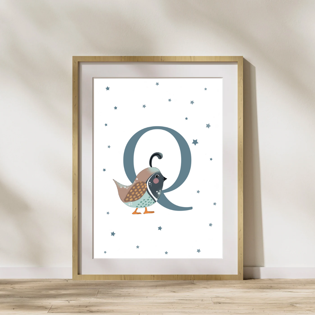 Personalised Q for Quail Print