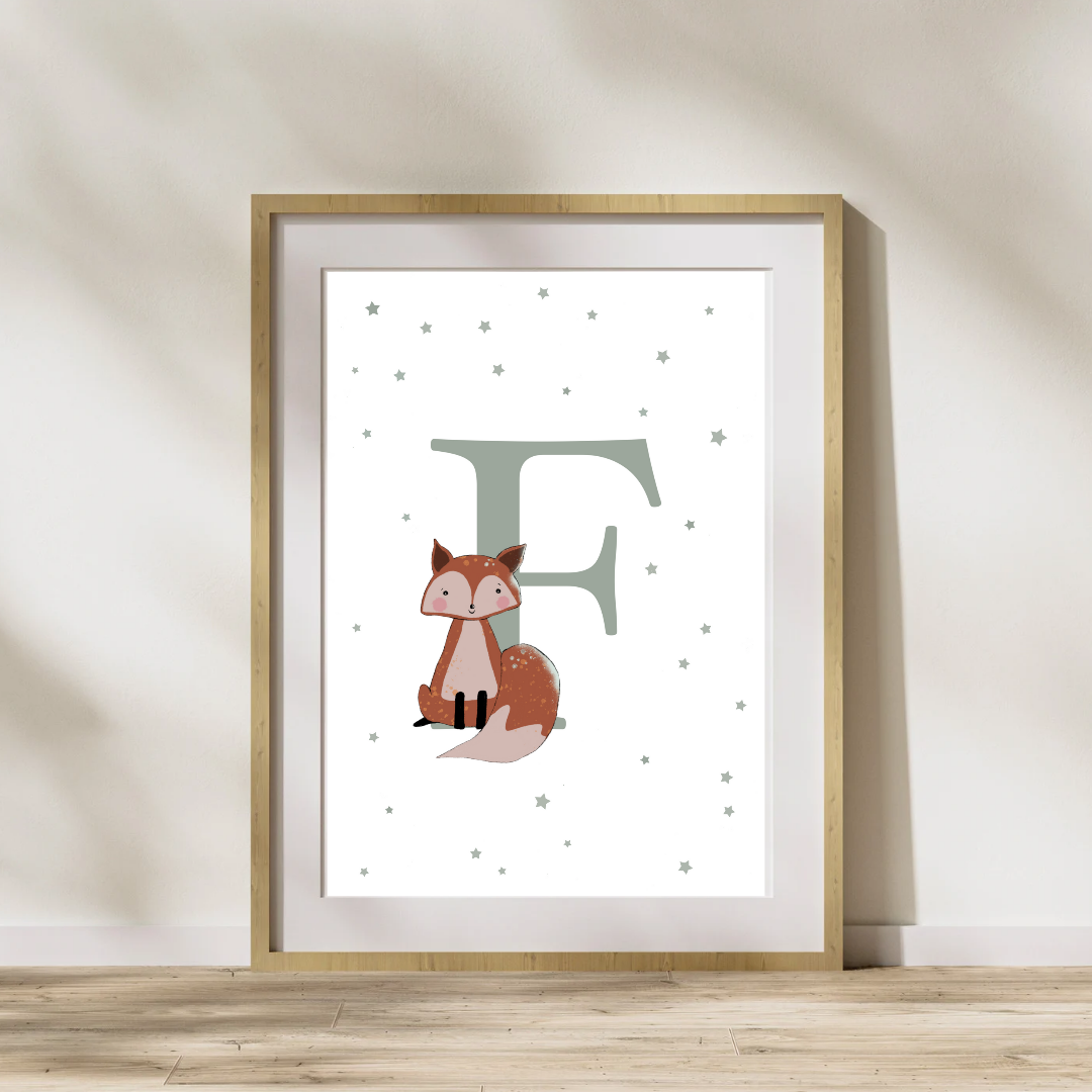 Personalised F for Fox Print