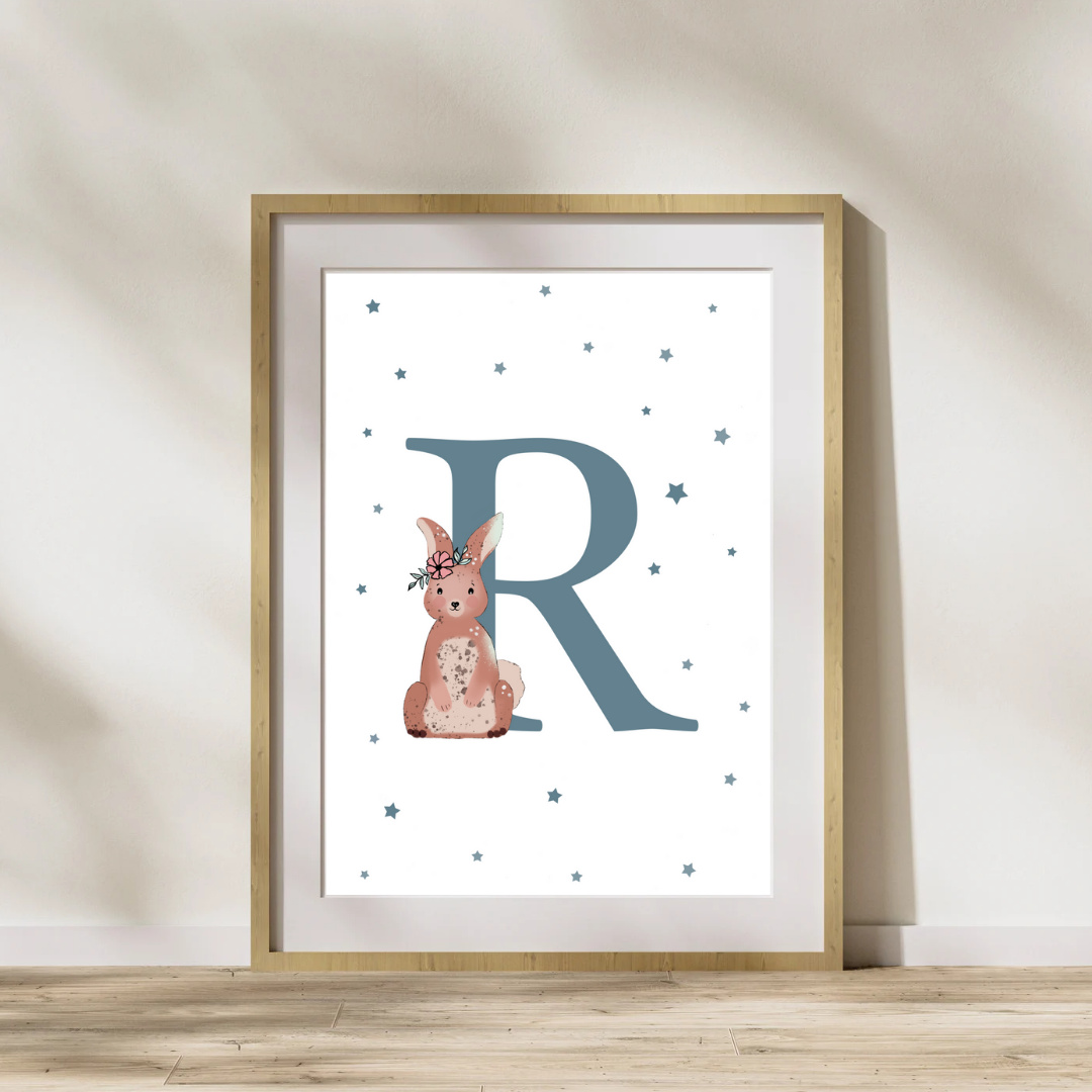 Personalised R for Rabbit Print