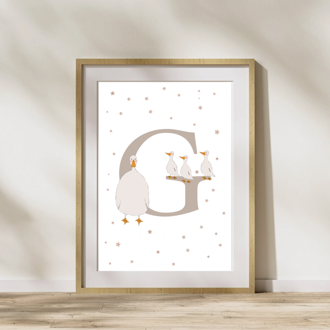 Personalised G for Geese Print