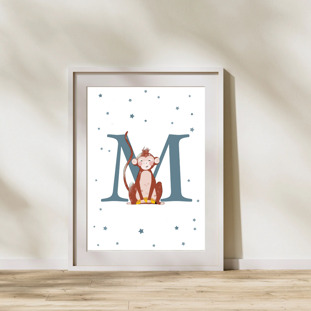 Personalised M for Monkey Print