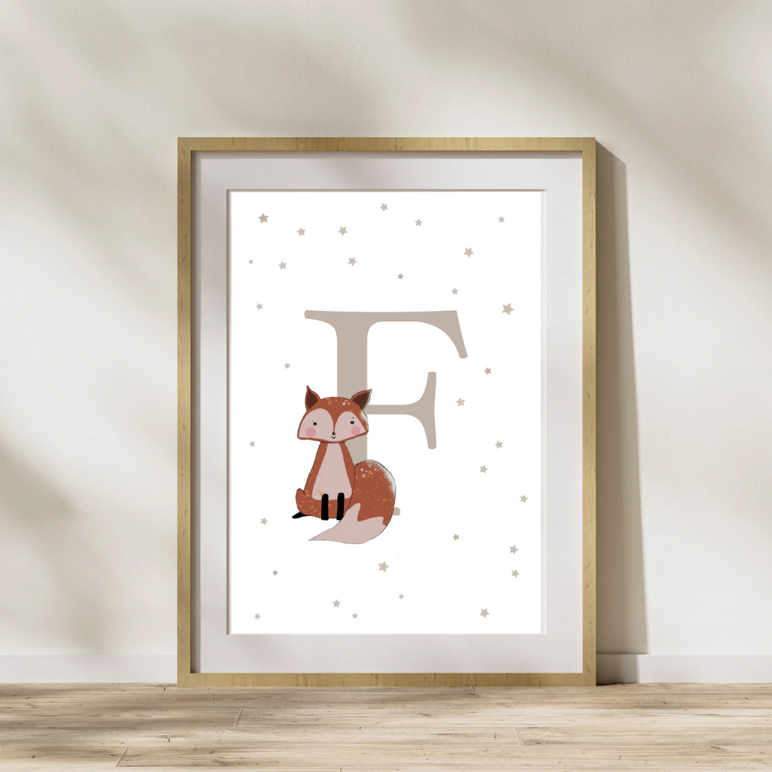 Personalised F for Fox Print
