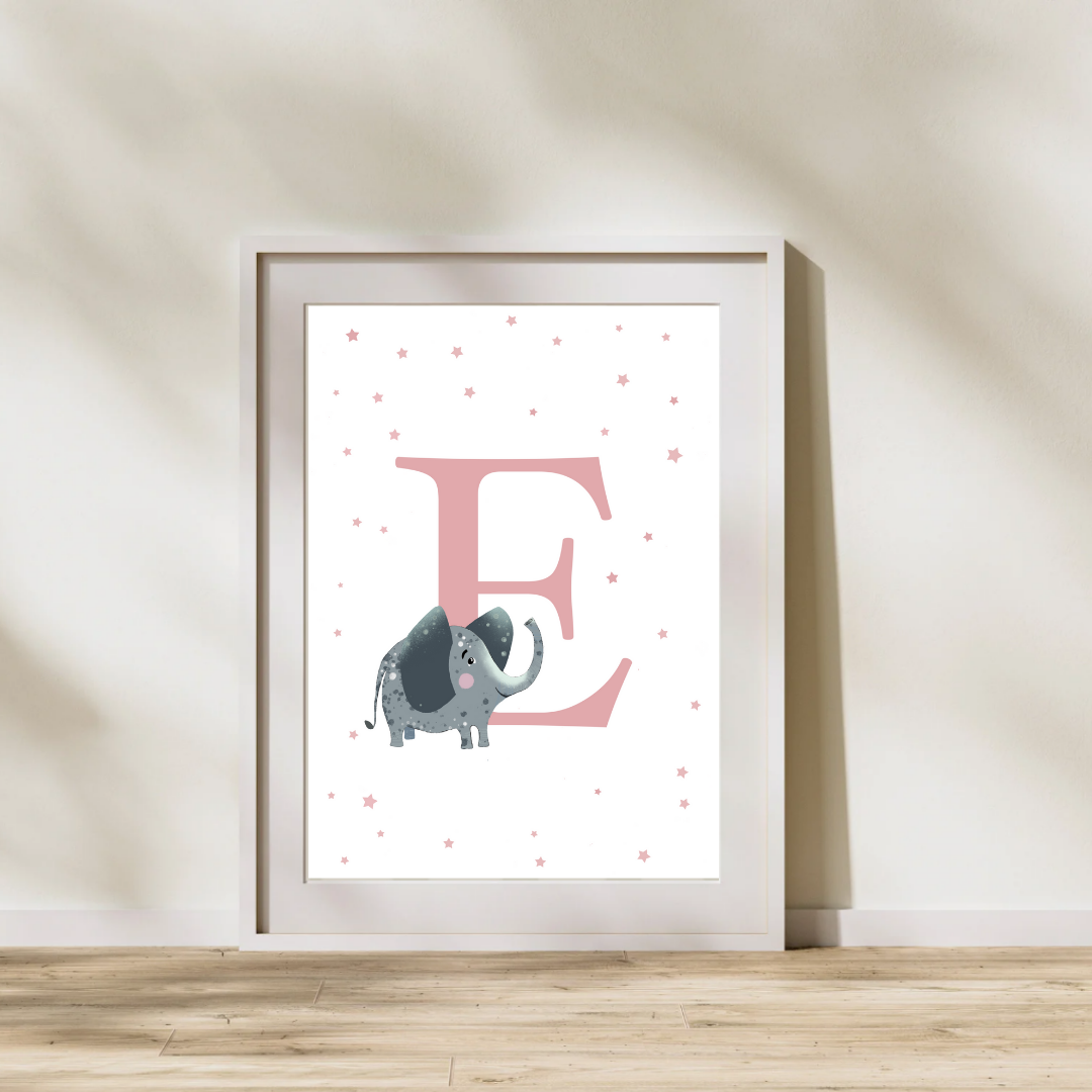 Personalised E for Elephant Print