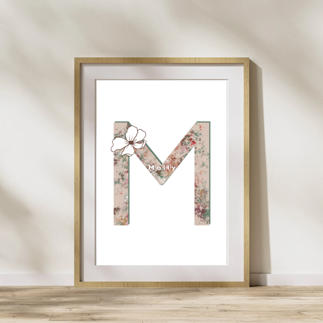 Personalised Floral Initial Print