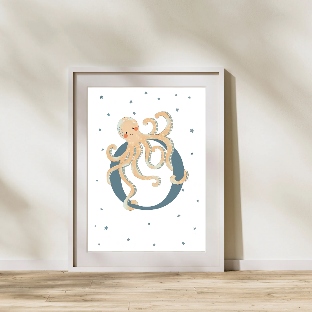 Personalised O for Octopus Print