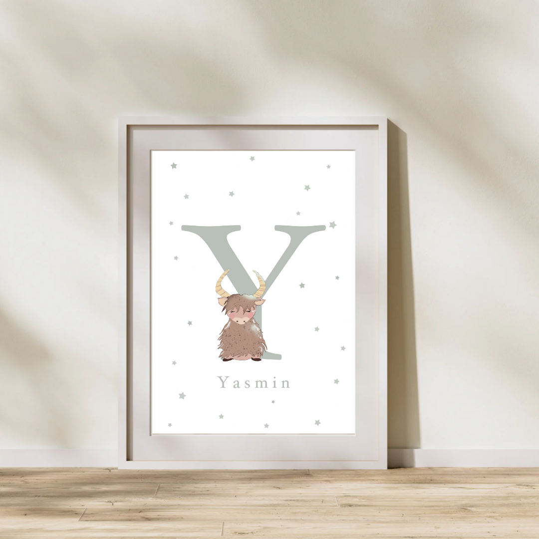 Personalised Y for Yak Print