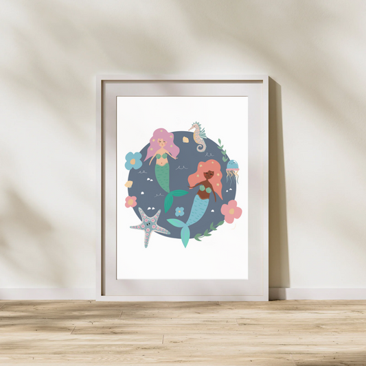 Mermaid Scene Children's Print