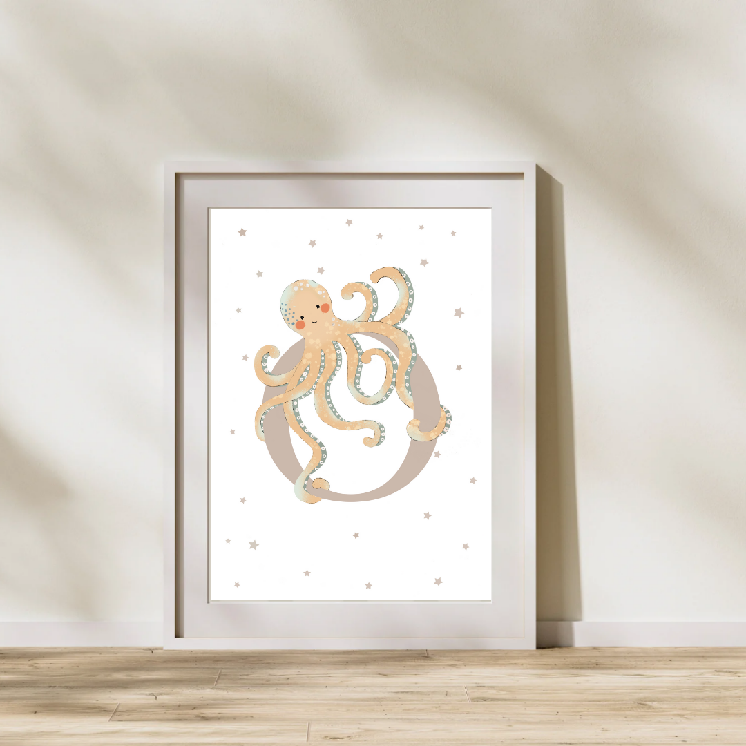Personalised O for Octopus Print