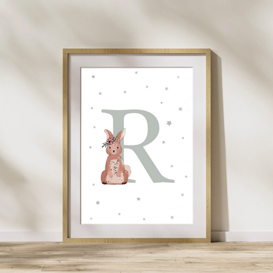 Personalised R for Rabbit Print
