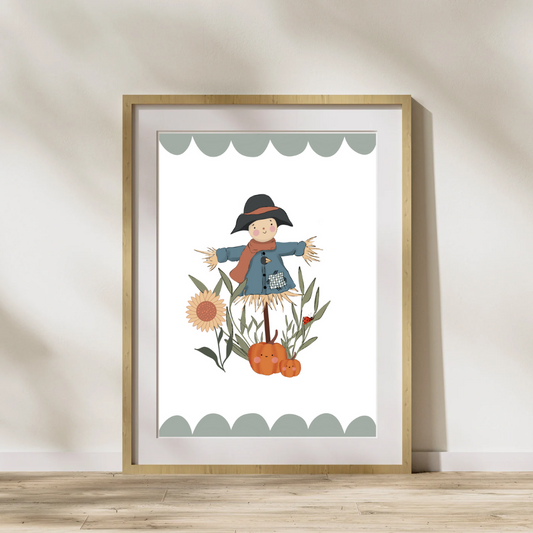 Autumn Scarecrow. Children's Print
