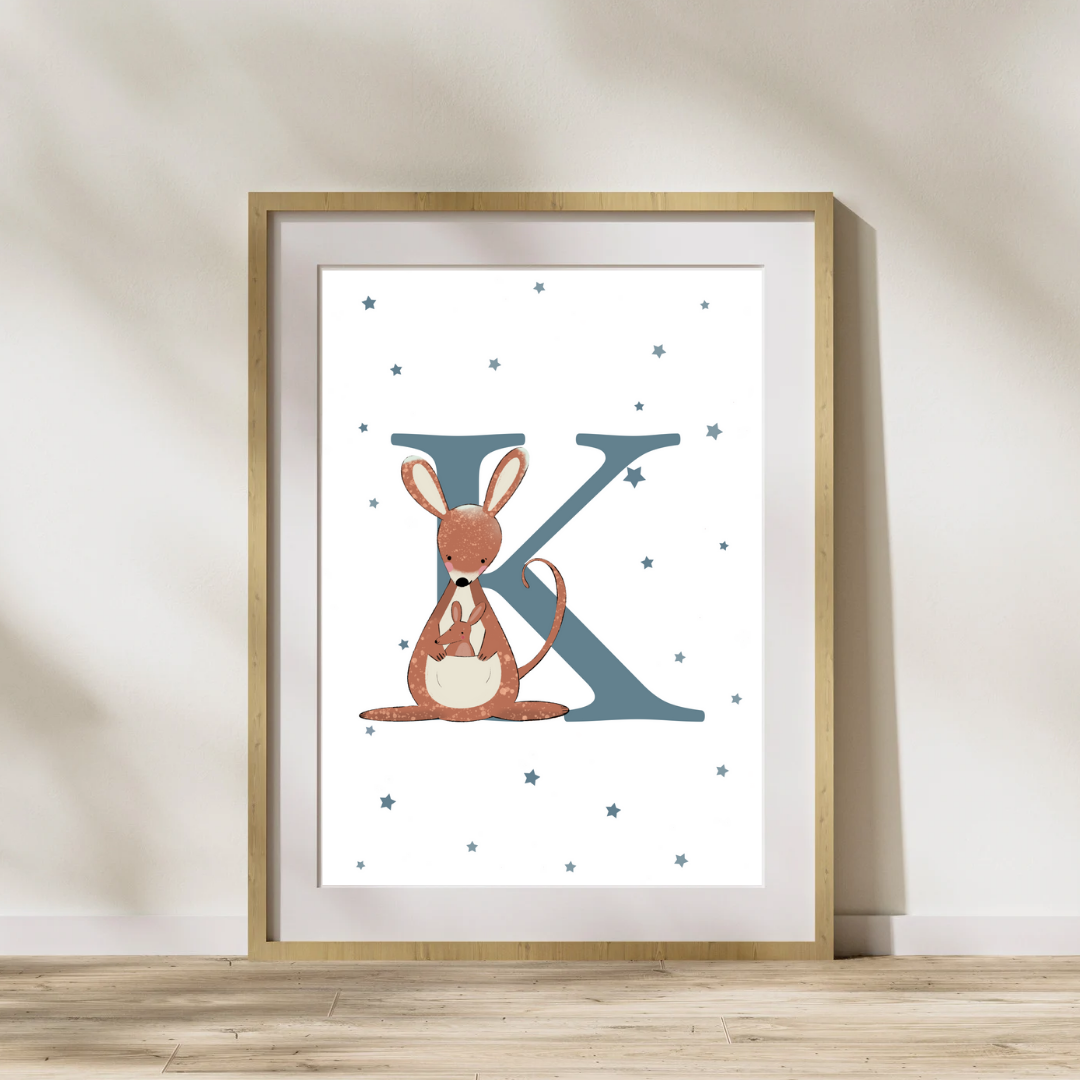 Personalised K for Kangaroo Print