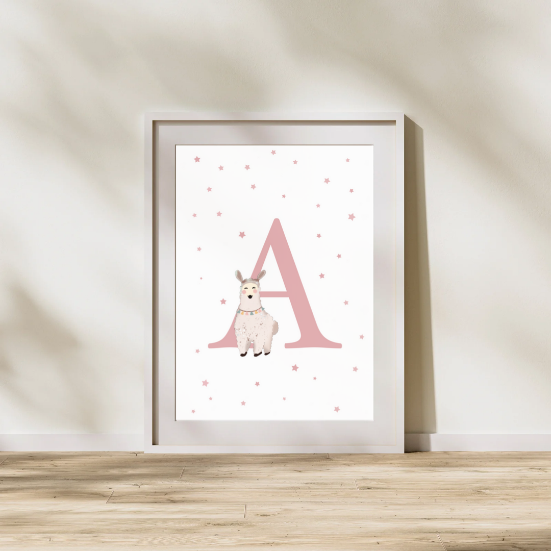 Personalised A for Alpaca Print