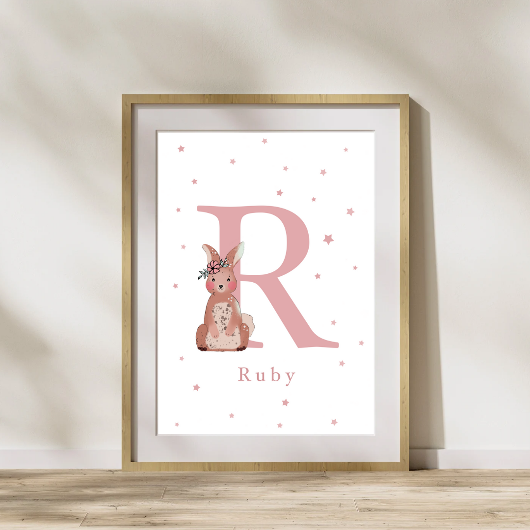 Personalised R for Rabbit Print