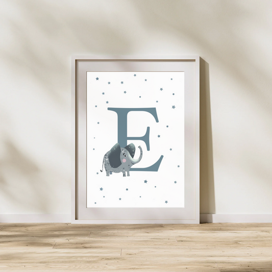 Personalised E for Elephant Print
