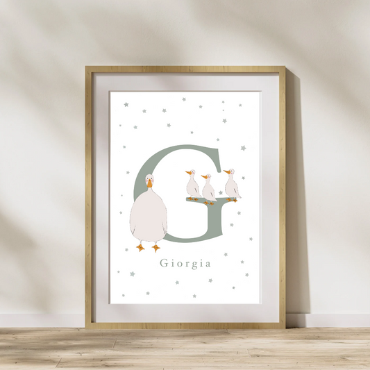 Personalised G for Geese Print