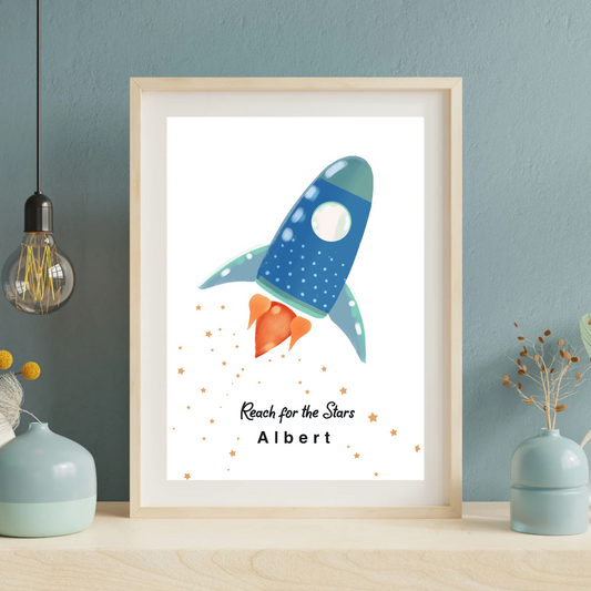 Personalised Rocket Children's Print