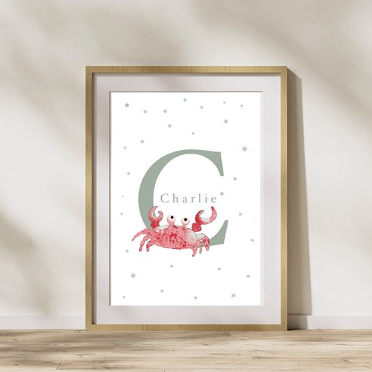 Personalised C for Crab Print