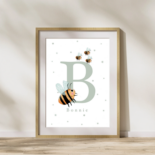 Personalised B for Bee Print