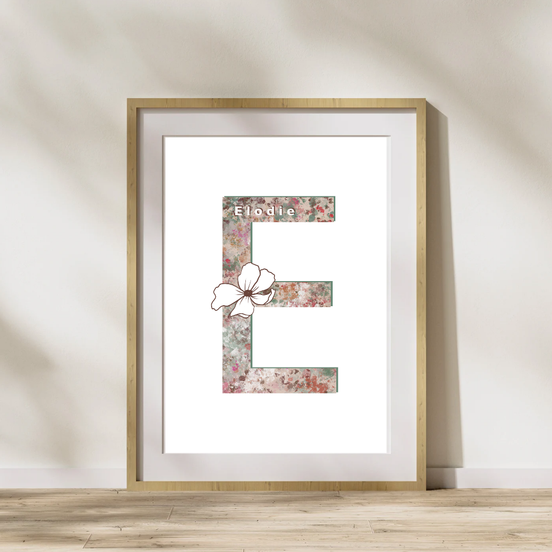 Personalised Floral Initial Print