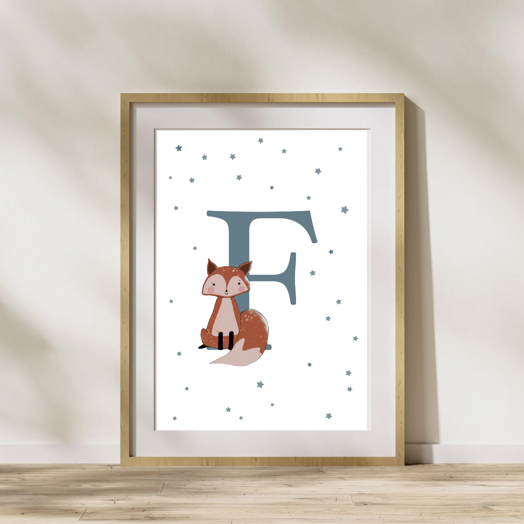 Personalised F for Fox Print