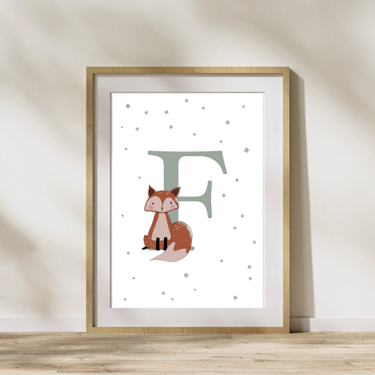 Personalised F for Fox Print