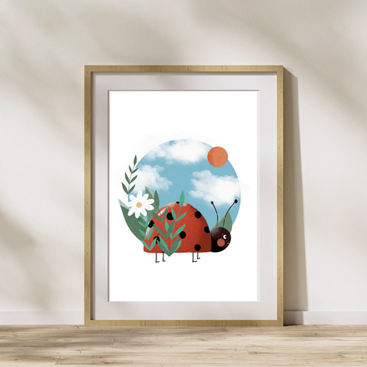 Ladybug Scene Print