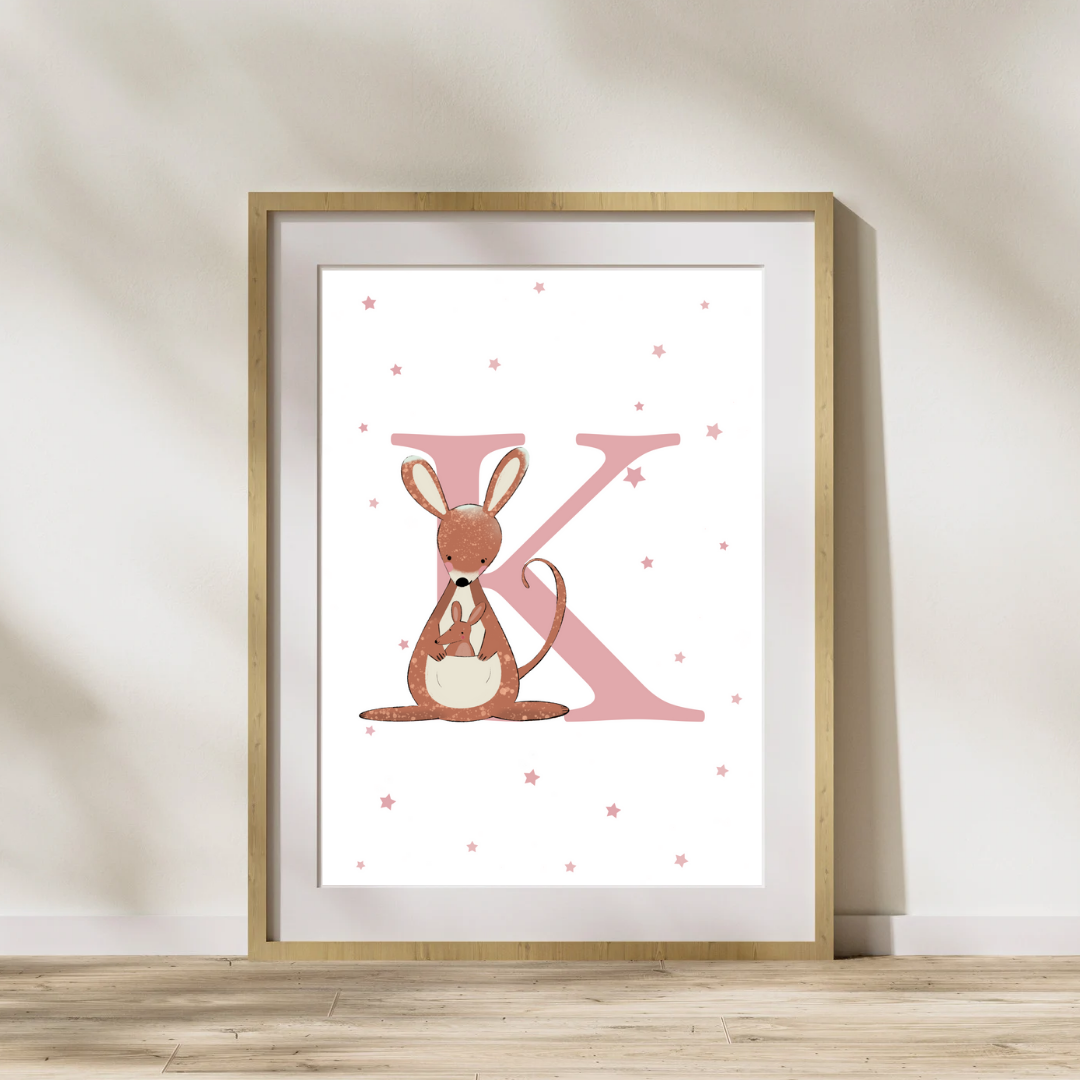Personalised K for Kangaroo Print