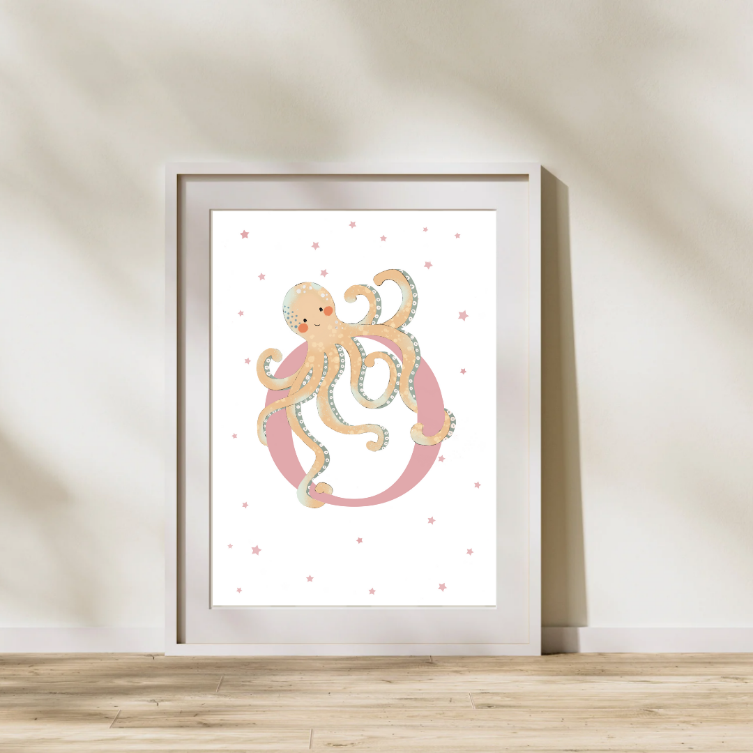 Personalised O for Octopus Print