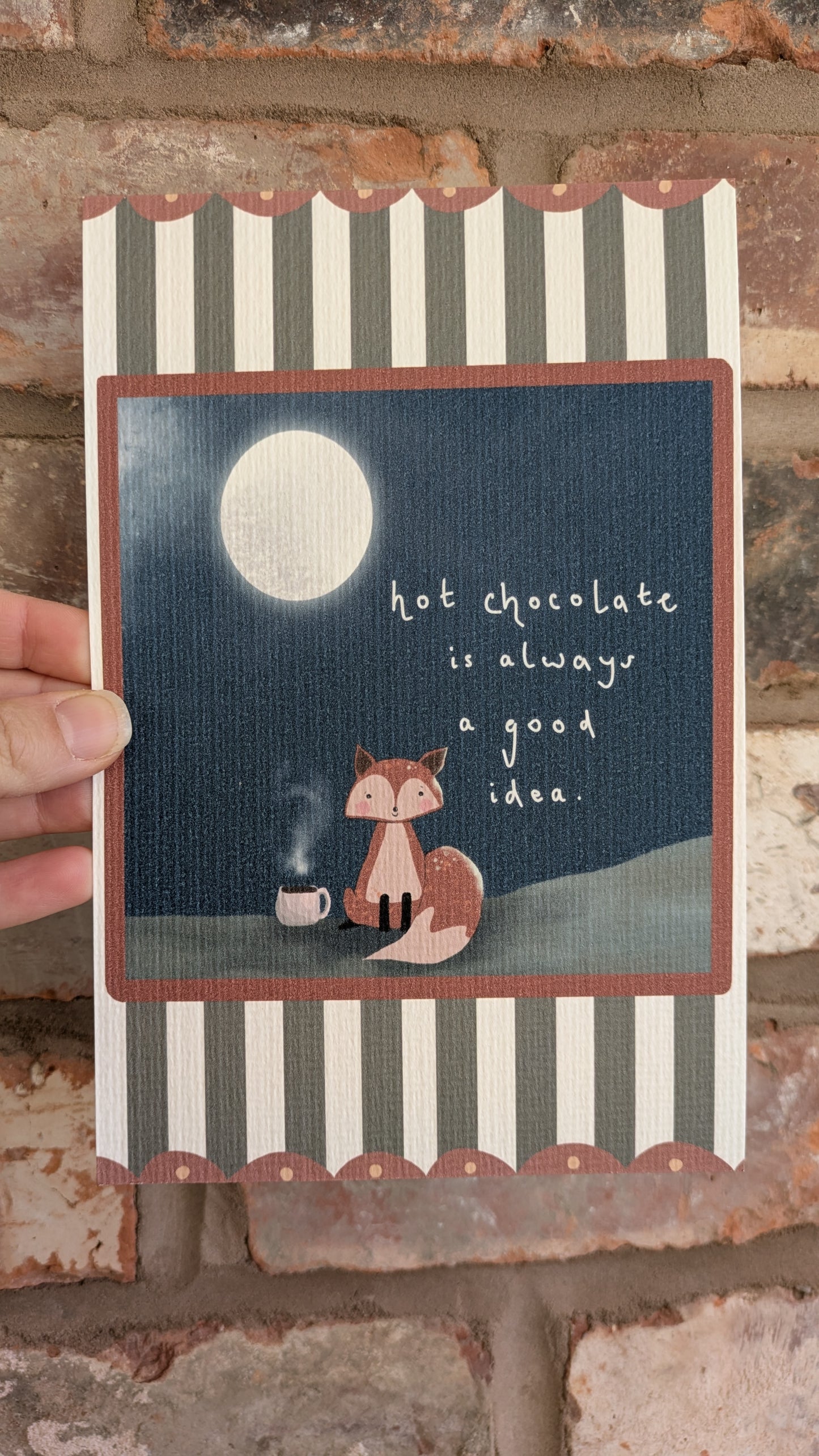 Woodland Hot Chocolate Fox | Children’s Print