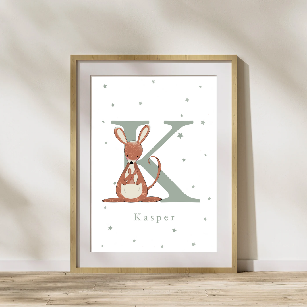 Personalised K for Kangaroo Print