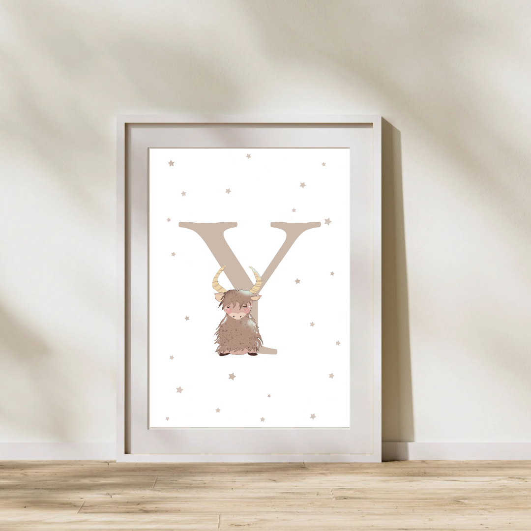 Personalised Y for Yak Print