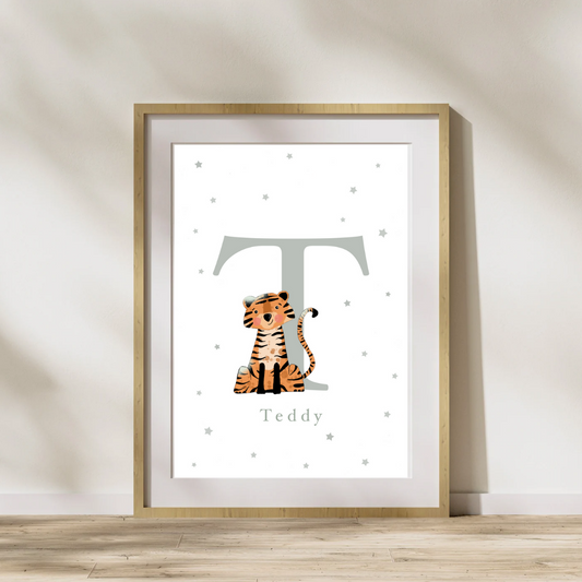Personalised T for Tiger Print
