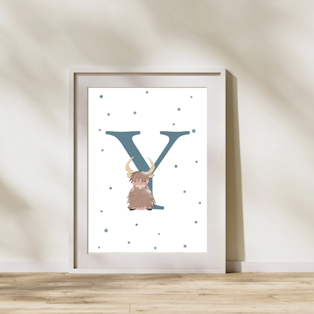 Personalised Y for Yak Print