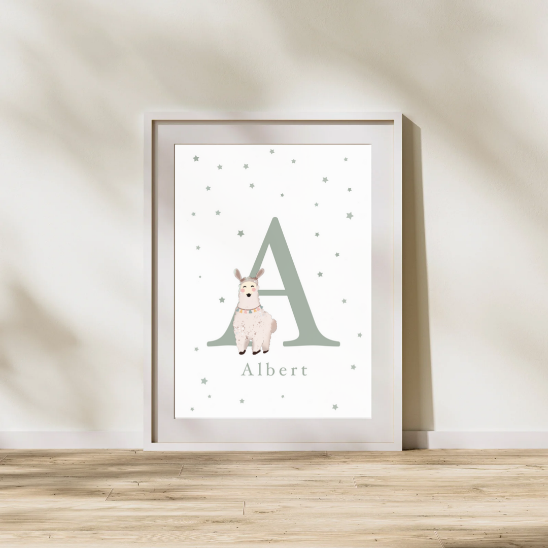 Personalised A for Alpaca Print