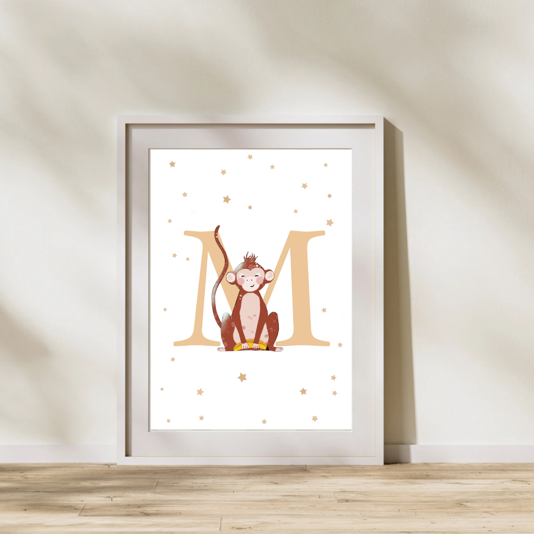 Personalised M for Monkey Print