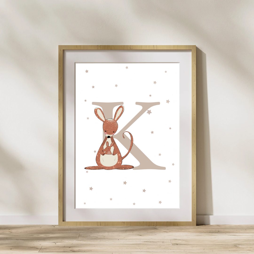 Personalised K for Kangaroo Print