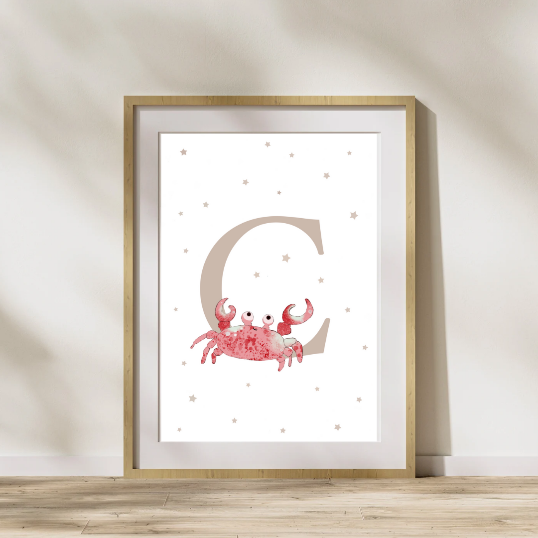 Personalised C for Crab Print